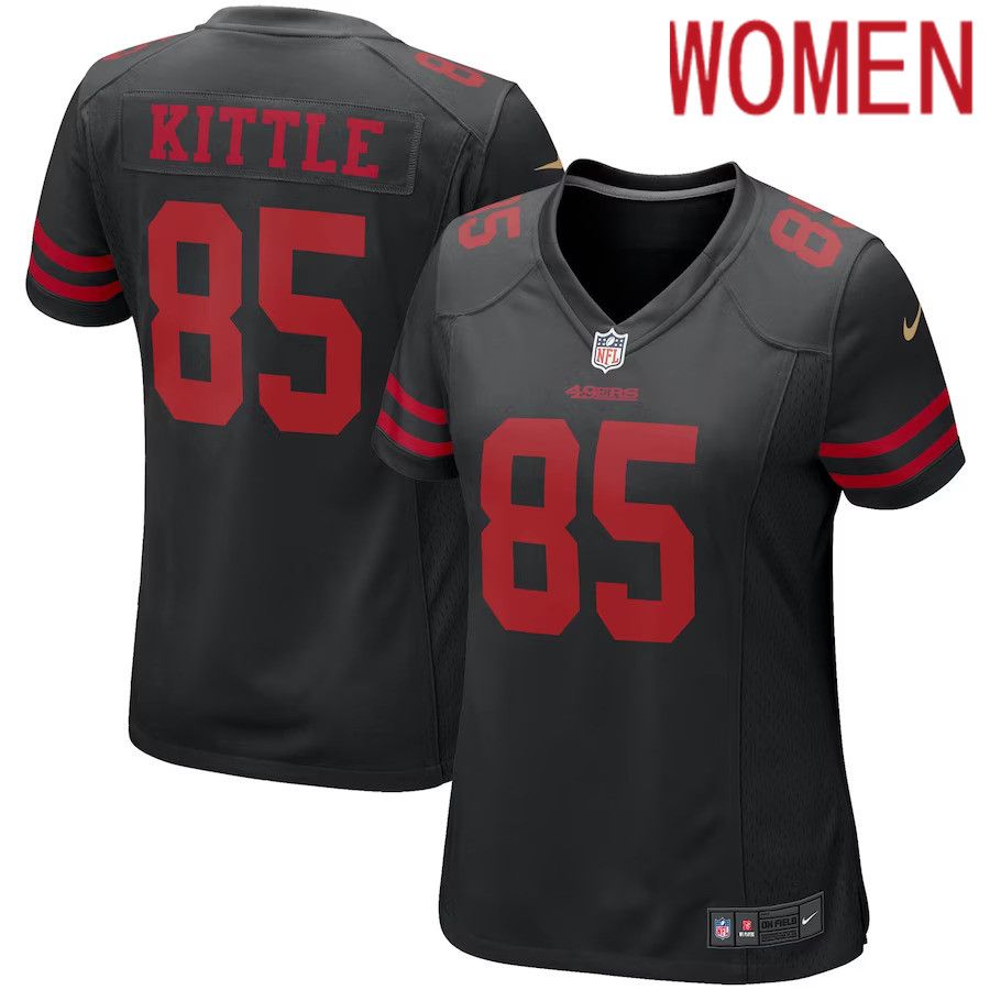 Women San Francisco 49ers #85 George Kittle Nike Black Game NFL Jersey